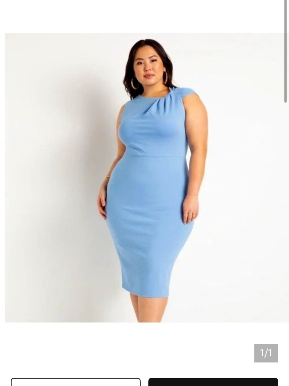 NWT Eloquii Twisted Shoulder Light Blue Sheath Dress